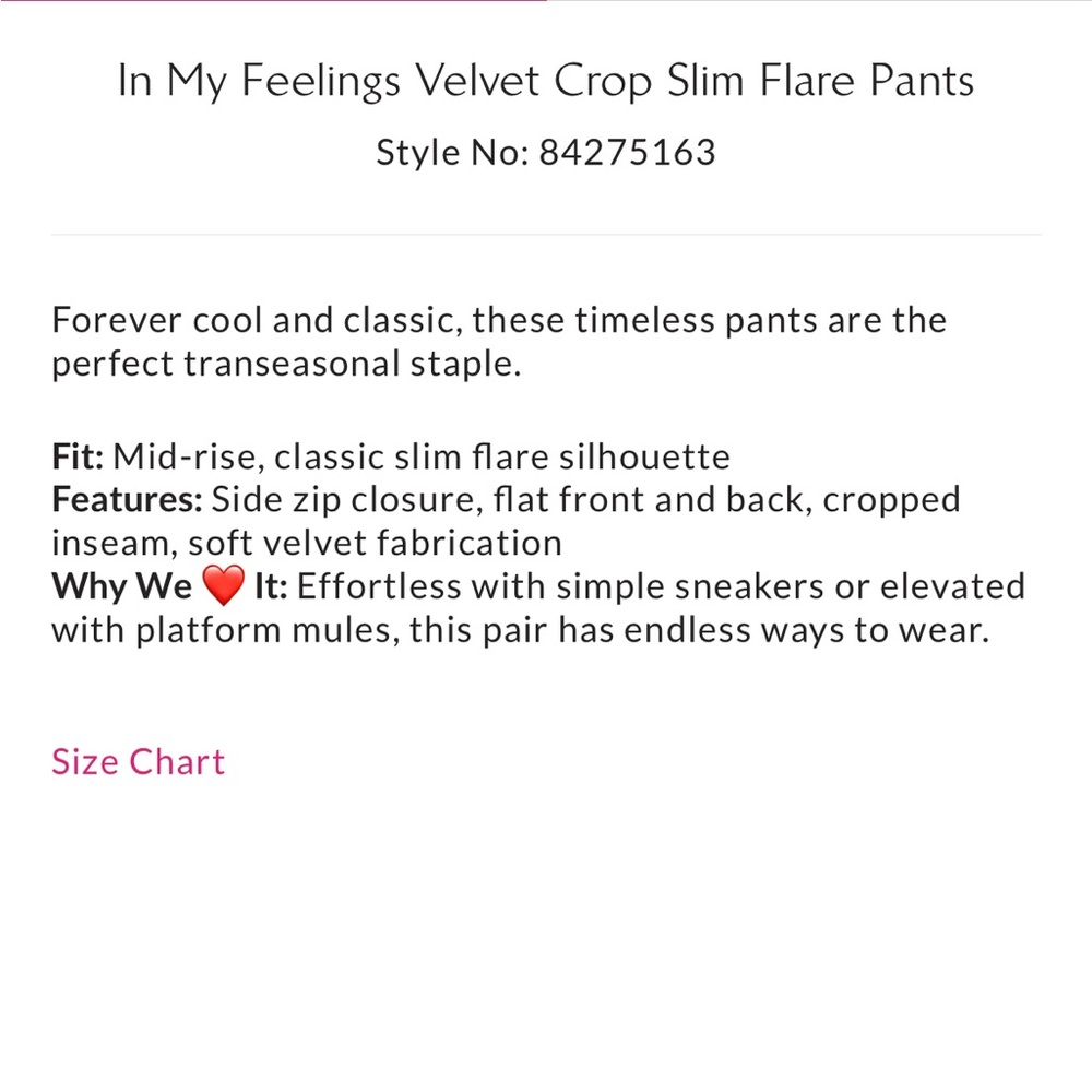 Free People In My Feelings Velvet Crop Slim Flare Pants Red Size Medium - Picture 2 of 9